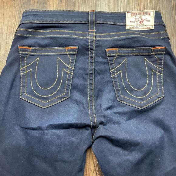 True Religion Women’s Skinny Low Rise Orange Stitch Stretch Jeans 31 - Picture 4 of 11